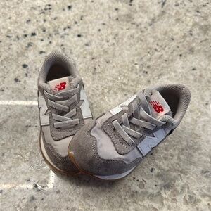 New Balance Gray and White Kids Sneakers